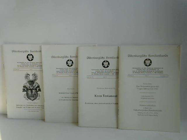 Oldenburger Landesverein fr Geschichte, Natur- und Heimatkunde e.v durch die Oldenburgische Gesellschaft fr Familienkunde - Bsing, Wolfgang (Hrsg.) - Oldenburgische Familienkunde. Jahrgang 20 aus 1978. Heft 1 bis Heft 4