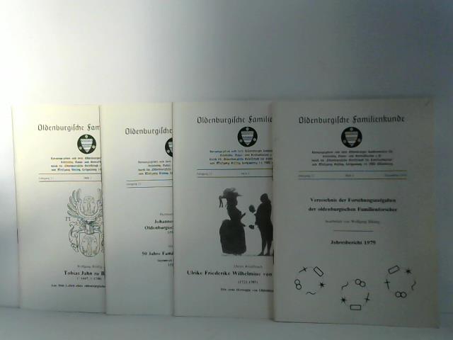 Oldenburger Landesverein fr Geschichte, Natur- und Heimatkunde e.v durch die Oldenburgische Gesellschaft fr Familienkunde - Bsing, Wolfgang (Hrsg.) - Oldenburgische Familienkunde. Jahrgang 21 aus 1979. Heft 1 bis Heft 4