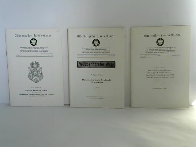 Oldenburger Landesverein fr Geschichte, Natur- und Heimatkunde e.v durch die Oldenburgische Gesellschaft fr Familienkunde - Bsing, Wolfgang (Hrsg.) - Oldenburgische Familienkunde. Jahrgang 22 aus 1980. Heft 1/ Heft 2/3/ Heft 4. 3 Hefte