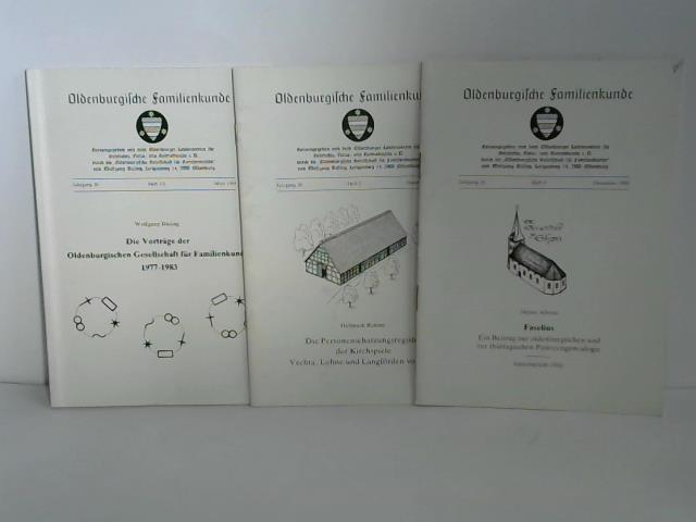 Oldenburger Landesverein fr Geschichte, Natur- und Heimatkunde e.v durch die Oldenburgische Gesellschaft fr Familienkunde - Bsing, Wolfgang (Hrsg.) - Oldenburgische Familienkunde. Jahrgang 26 aus 1984. Heft 1-2/ Heft 3/ Heft 4. 3 Hefte