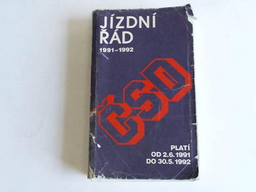 Ceskoslovenske Statni drahy (CSD) - Jizdni Rad 1991 - 1992. Plati od 2.6.1991 do 30.5.1992
