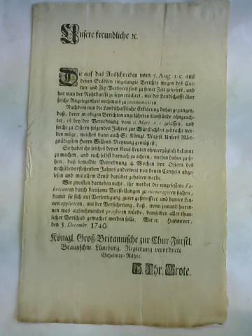 Grote, H. Fhr. - Knigl. Gro-Britannische zur Chur-Frstl. Braunschw. Lneburg. Regierung verordnete Geheimte-Rhte