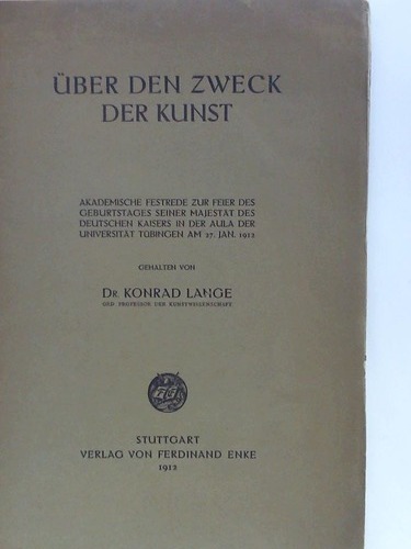 Lange, Konrad - ber den Zweck der Kunst