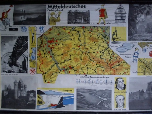 Schulwandbilder / Lehrmitteltafel - Mitteldeutsches Gebirgsland - 1 Lehrtafel im Offsetdruck auf Karton