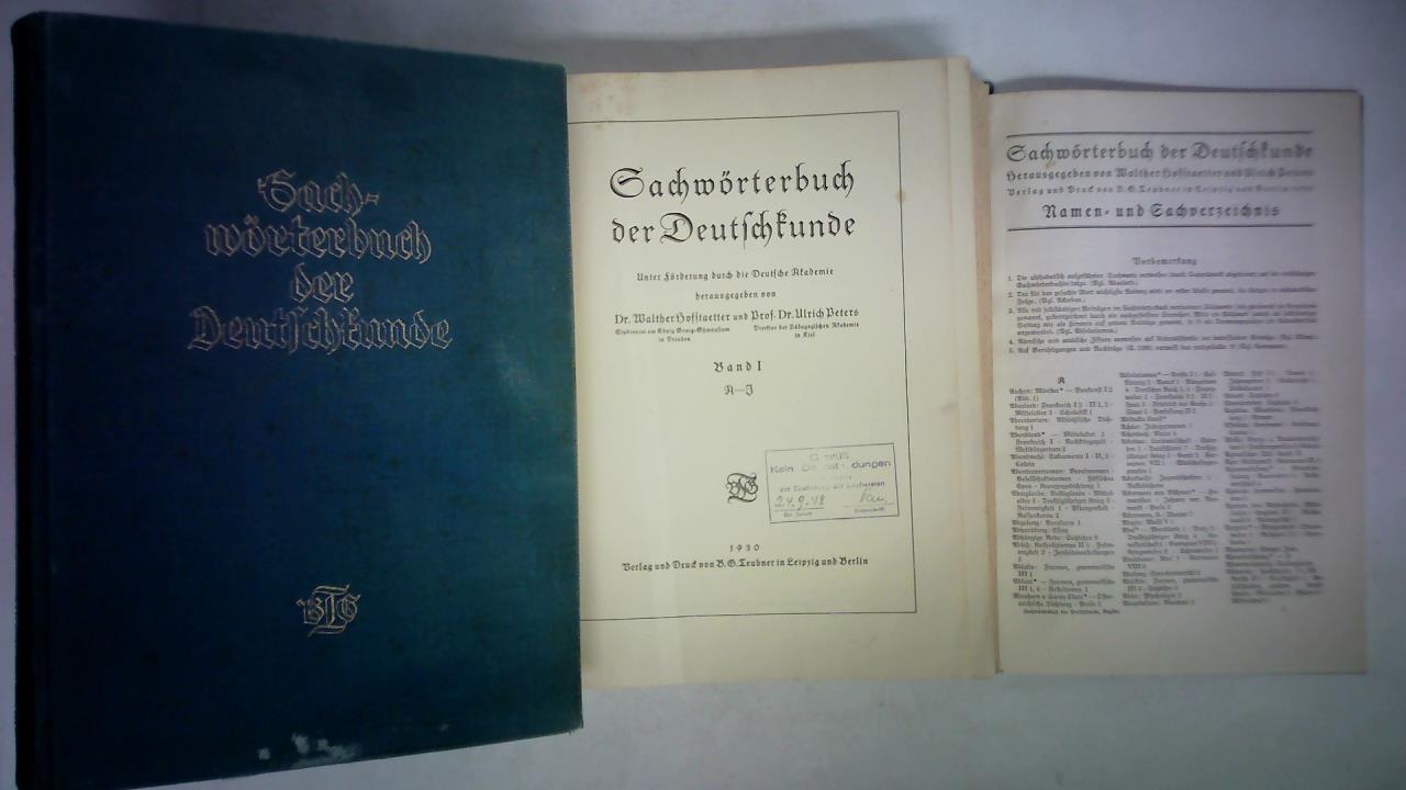 Hofstaetter, Walther / Peters, Ulrich (Hrsg.) - Sachwrterbuch der Deutschkunde, Band I: A - J / Band II: K - Z. Zusammen 2 Bnde