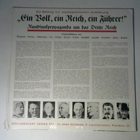 Dritte Reich - Ein Volk, ein Reich, ein Fhrer!. Ein Beitrag zur staatspolitischen Aufklrung.