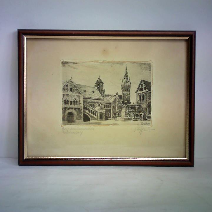 (Braunschweig) - Burg Dankwarderode, Braunschweig - Original Radierung von K. A. Buschbaum