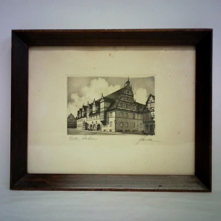 (Celle / Niedersachsen) - Celle - Rathaus. Original Radierung