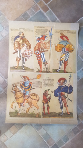 Offsetdruckerei Fricke & Co - Landsknechte, Kolorierte Holzschnitte des XVI. Jahrhunderts - Germanisches Nationalmuseum Nrnberg. Schulwandbild