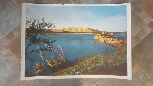 Offsetdruckerei Fricke & Co - Der Nil bei Assuan. Originalfarbaufnahme von N. Paysan. Schulwandbild