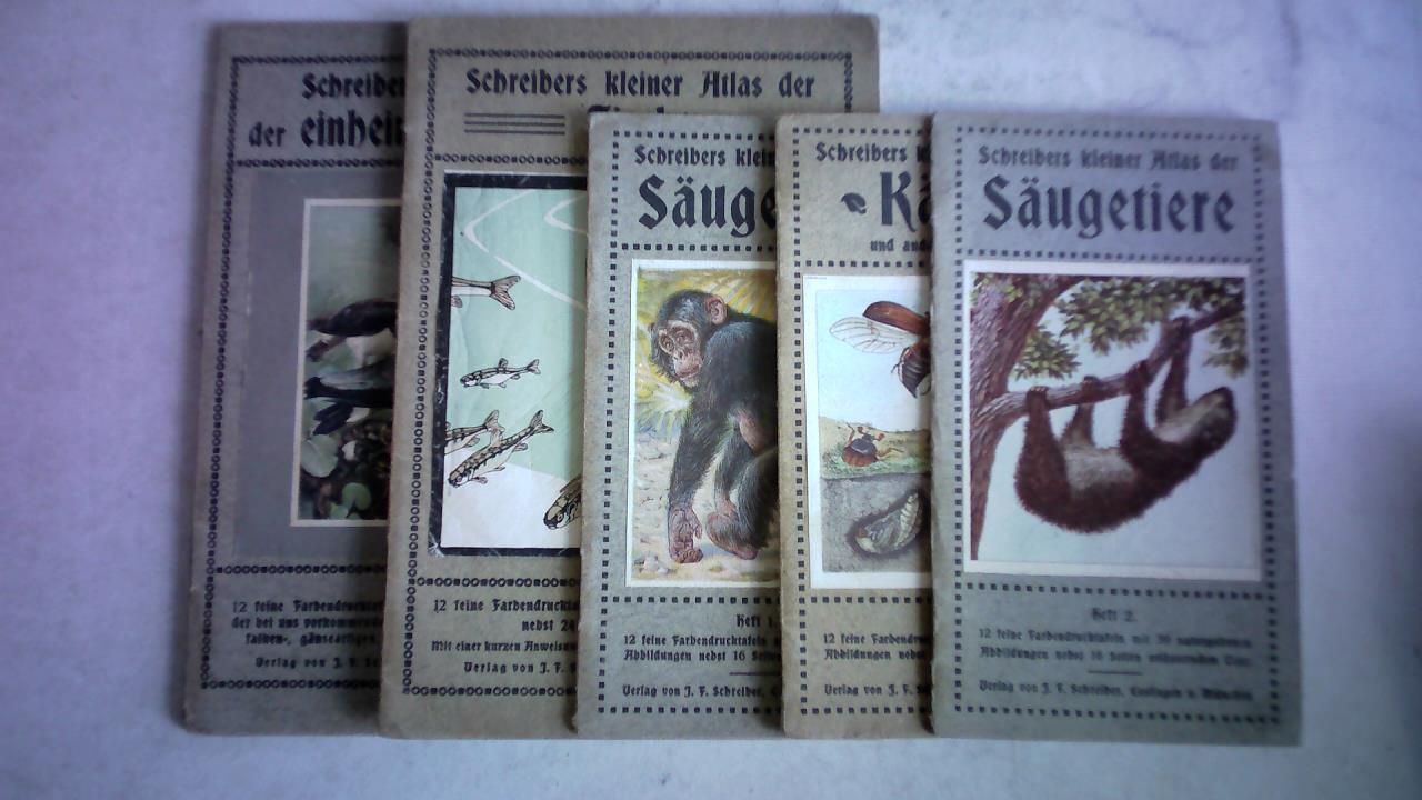 (Zoologie) - Schreibers kleiner Atlas. 5 Hefte
