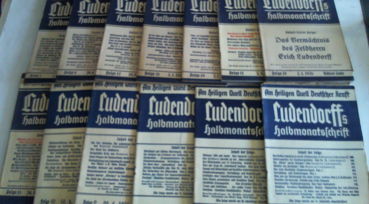 Ludendorffs Halbmonatsschrift - Am heiligen Quell Deutscher Kraft. 13 verschiedene Hefte