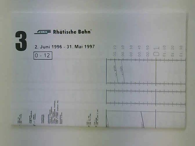 Rhtische Bahn - Bildfahrplan 3 vom 2. Juni 1996 - 31. Mai 1997