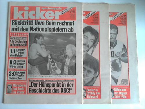 Kicker Sportmagazin - Jahrgang 1993, Heft Nr. 79, 81 und 83. 3 Hefte