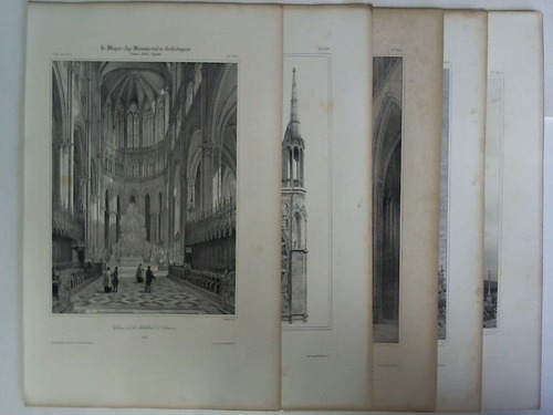Le Moyen-Age Monumental et Archologique - France Achit Ogivale - 5 Lithographien aus dem 14. Jahrgang
