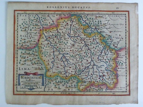 Mercator, Gerhard (1512 - 1594) - Borbonius Ducatus - Colorierte Karte im Kupferstich