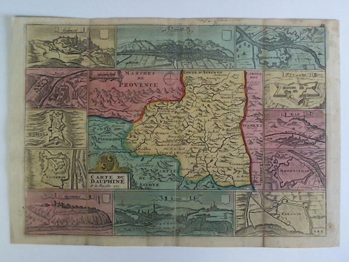 Dauphine - Carte du Dauphine, P. la Feuitte. exc. - Colorierte Karten im Kupferstich