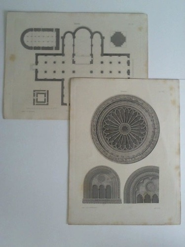 Cremona - 2 architektonische Ansichten im Stahlstich, gestochen v. H. Gugeler / K. Voltz, nach W. Zimmermann