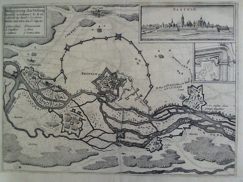 Benfeld - Belagerung der Vestung Benfeld (1632) - Plan im Kupferstich, v. Matthus Merian