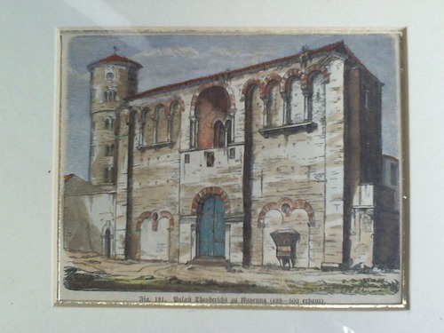 Ravenna - Palast Theoderichs zu Ravenna (493 - 500 erbaut) - Handcolorierter Holzstich