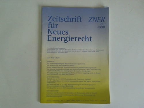 ZNER - Zeitschrift fr Neues Energierecht - Jahrgang 2, Nr. 1/Mrz 1998