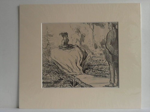 Daumier, Honor (geb. 26. 2. 1808 in Marseille; gest. 10. 2. 1879 in Valmondois, Val-dOise) - Damen geht im Park spazieren - Lithographie