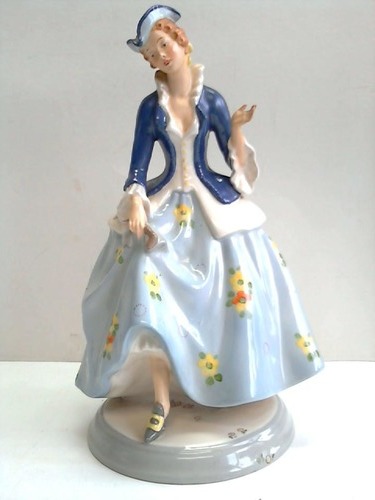 Royal Dux Porzellanfigur - Junge Dame mit Hut