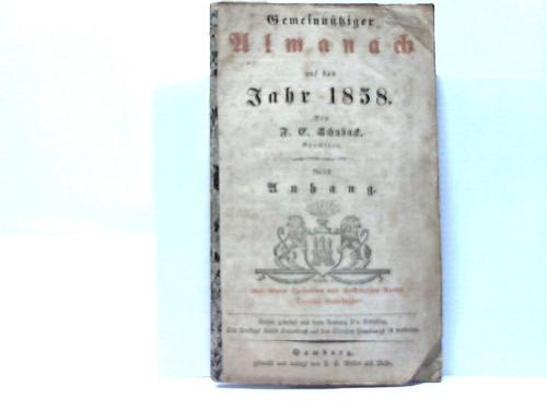 Hamburg- Gemeinntziger Almanach - Auf das Jahr 1858. Von F.E. Schuback. Nebst Anhang