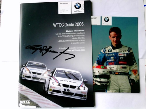 BMW Werbebroschure - Zur FIA-Tourenwagenmeisterschaft 2006 mit 3 orig. Signaturen, u.a. von Marcel Costa