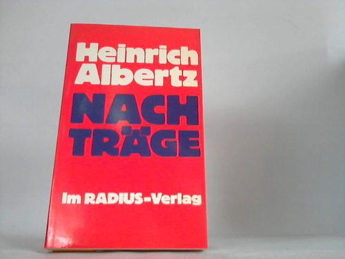 Albertz, Heinrich - Nachtrge