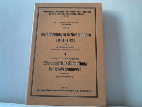 Drechsler, Wolfgang - Geldschpfungen in Niedersachsen 1914/1924