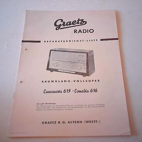 Graetz - Radio -Reparaturdienst-Liste