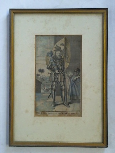 Wolfgang, Andreas Matthus (1660 - 1736) - Eberhardus Barbatus Dux Wrt. & Tecc & C. - Teilcolorierter Kupferstich