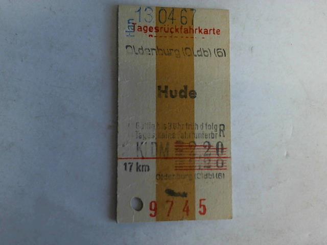 (Eisenbahn-Fahrkarte) - Tagesrckfahrkarte Oldenburg (Oldb) (5) - Hude. 2. Klasse
