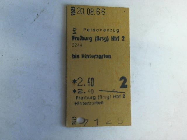 (Eisenbahn-Fahrkarte) - Fahrkarte Personenzug Freiburg (Brsg) Hbf 2