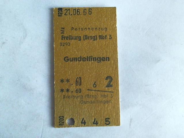 (Eisenbahn-Fahrkarte) - Fahrkarte Personenzug Freiburg (Brsg) Hbf 3 - Gundelfingen
