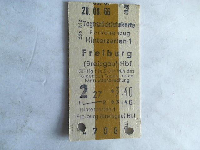 (Eisenbahn-Fahrkarte) - Tagesrckfahrkarte Personenzug Hinterzarten 1 - Freiburg (Breisgau) Hbf