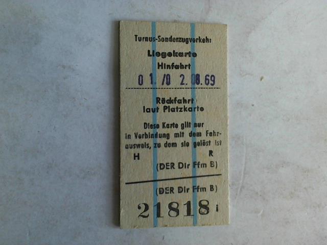(Eisenbahn-Fahrkarte) - Liegekarte Hinfahrt/Rckfahrt