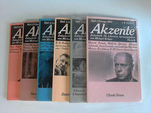 Krger, Michael (Hrsg.) - Akzente. Zeitschrift fr Literatur. 32. Jahrgang 1985. Heft 1 bis 6
