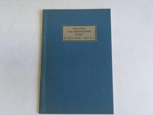 Paquet, Alfons - Das Siebengestirn. Gedichte