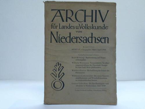 Archiv fr Landes- u. Volkskunde von Niedersachsen - Heft 17, Mrz/April 1943