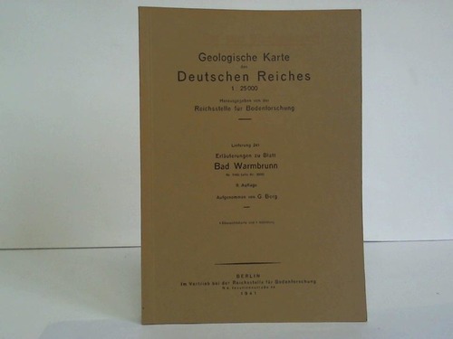 Berg, G. - Erluterungen zu Blatt Bad Warmbrunn. Nr. 5160 (alte Nr. 3009)