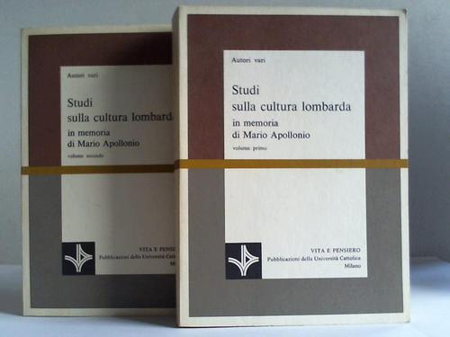 Autorenkollektiv - Studi sulla cultura lombarda in memoria di Mario Apollonio. 2 Bnde