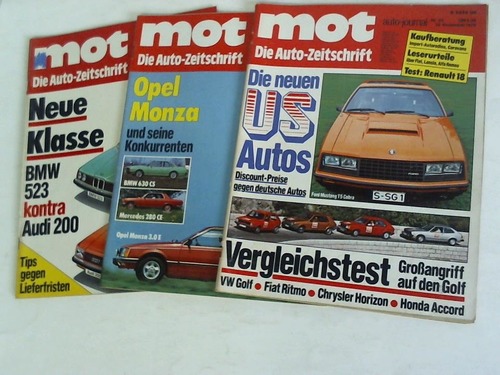 mot - Die Auto-Zeitschrift - Auto-Journal. Heft-Nr. 16, 20 und 23 aus 1978. 3 Hefte