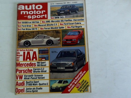 Auto Motor und Sport - Heft 18 aus 1983
