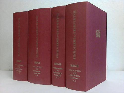 Deutsche Bibliographie - Halbjahres-Verzeichnis 1984. Verzeichnis aller im Wchentlichen Verzeichnis angezeigten deutschen und im Ausland erscheinenden deutschsprachigen Publikationen. 2 Bnde in 4 Bnden