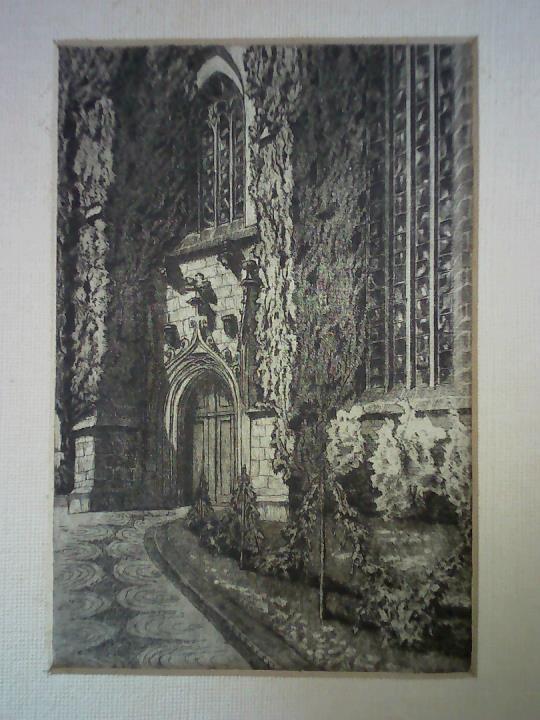 (Hildesheim) - Lambertikirche, Haupteingang - Original Radierung
