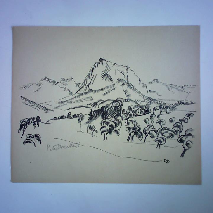 Breithut, Peter (1869, Krems/Niedersterreich - 1930, Mannheim) - Landschaft - Steinzeichnung