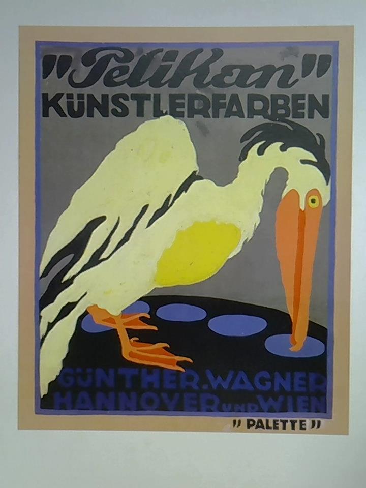 'Pelikan' Künstlerfarben, Günther Wagner, Hannover und Wien - 'Palette'. Lithographie auf Pappe gezogen