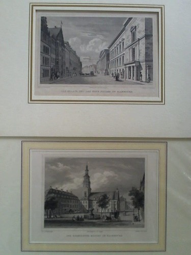 (Hannover) - Das Palais und das Neue Schloss zu Hannover, gez. v. G. Osterwald, gestochen von L. Hoffmeister / Der Neustdter Markt in Hannover, gez. v. G. Osterwald, gestochen von Joh. Poppel. Zusammen 2 Stahlstiche